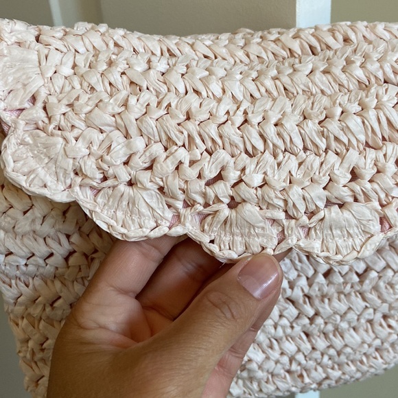 NWOT Cute pastel pink crochet like crossbody bag - Picture 6 of 6